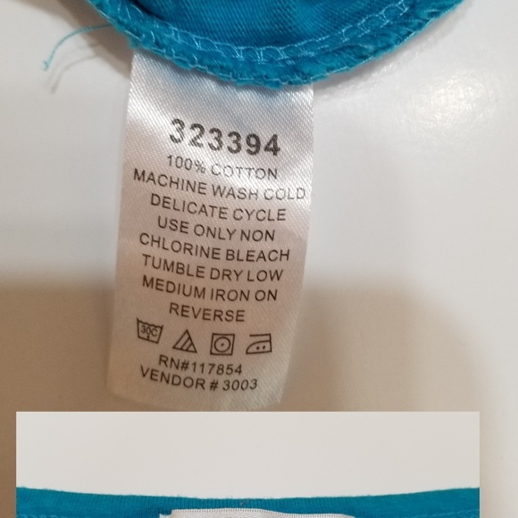 Turquoise T-Shirt Dress Tropical - Picture 7 of 8